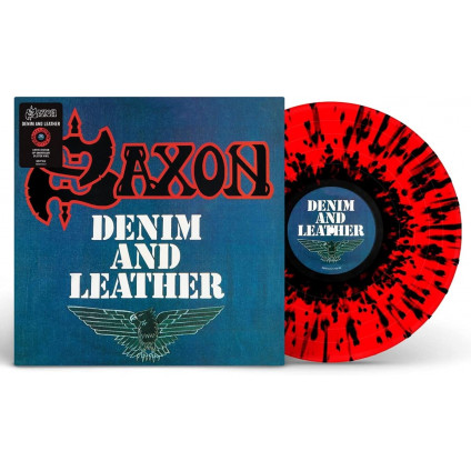 Denim And Leather (Red & Black Splatter Vinyl) - Saxon - LP