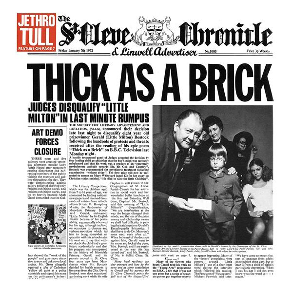 Thick As A Brick (40Th Anniversary Edition) - Jethro Tull - CD