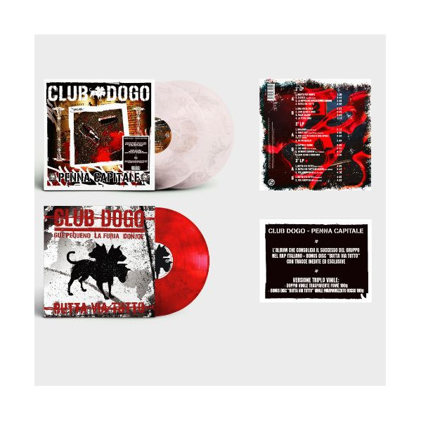 Penna Capitale (2 Vinili Trasparente Fume' + 1 Vinile Marmorizzato Rosso) - Club Dogo - LP